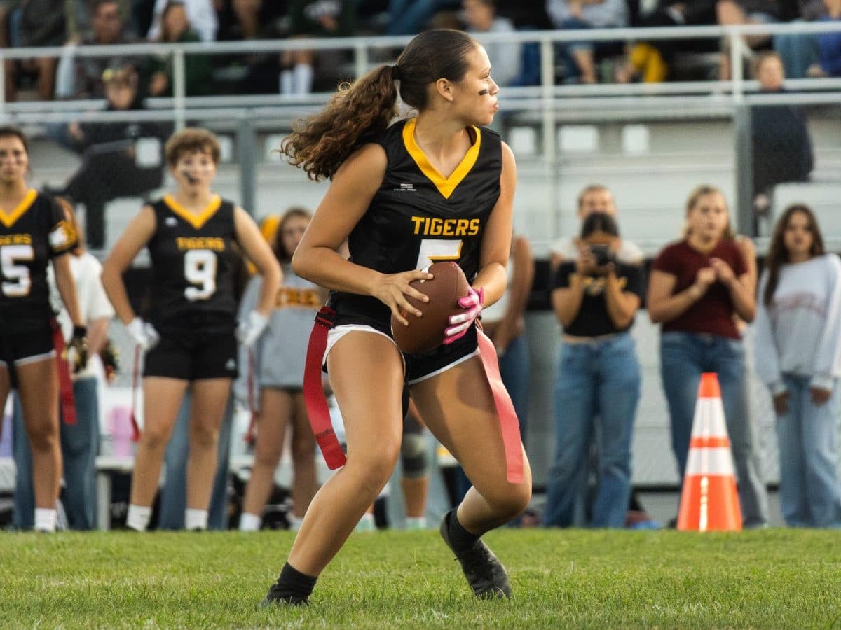 Varsity Girls Flag Football action photo 2